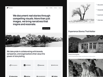 Naraswara – Documentary Film Agency Landing Page 2025 bigfont black design homepage landingpage light minimalist modern monochrome responsive trend ui white