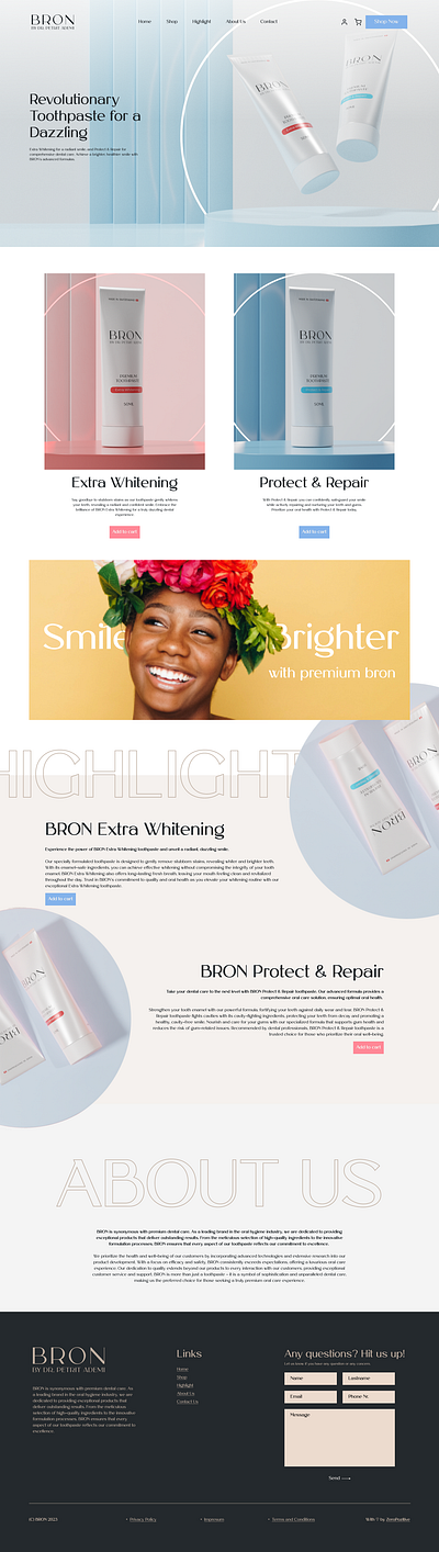 Bron Smile bron eccommerce product smile ui user experience user interface ux webpage website