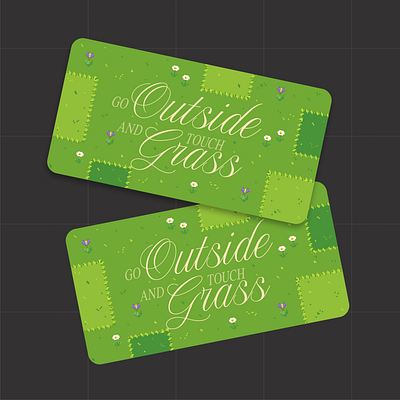 Go outside and touch grass! card design cards cursive fonts cursive type extended serif green pixel aesthetic pixel art pixel design pixel poster poster art poster design poster inspiration serif fonts type design typography ui