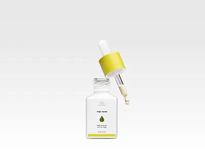 Drunk Elephant - Virgin Marula Facial Oil brand identity cosmetic packaging cosmetics drunk elephant package design packaging skincare vegan yellows