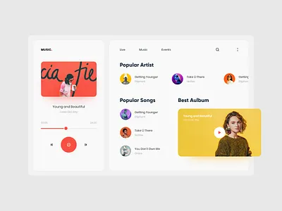 Music for web application apps clean design ios minimal music music app trend 2020 typography ui ux web webapp webapps website
