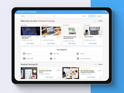 E-Learning Dashboard adobe xd branding dashboard design enterprise app enterprise software images lettering study trainings typography ui ux web website