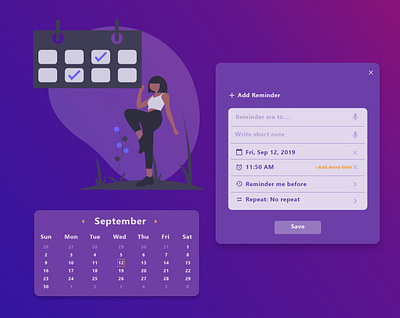 Calendar adobe illustrator adobe xd art calendar design gir reminder ui uidesign