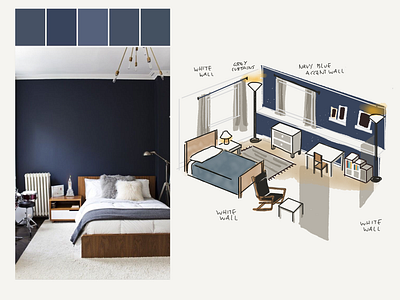 Interior Design - Bedroom A bedroom diagram freehand ikea illustration interior design ipad pro isometric paper app sketch