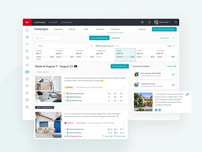 Keller Williams: Automate your marketing automation calendar campaign command dashboard dashboard ui design digital kellerwilliams management product design property real estate realestate realestateagent transformation ui ux