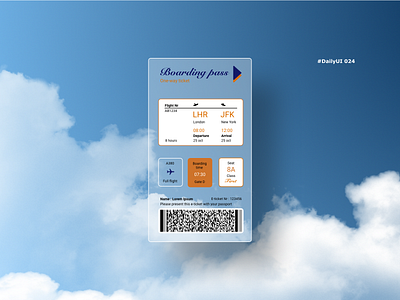 DailyUI024 airlines boarding pass class destination e ticket first flight gate one way plane seats