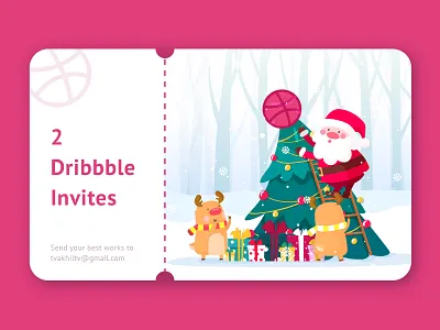 Dribbble Invite! card character dribbble illustration invite minimal ui