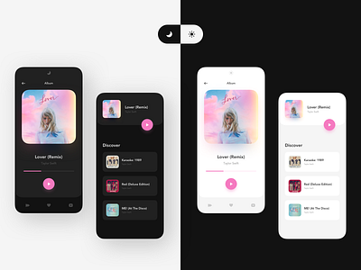 Dark Mode dark mode design music app ui