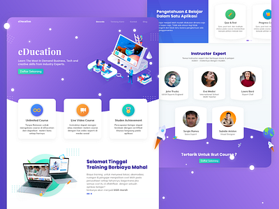 eDucation - Design design education education website elearning isometric isometric design purple ui ui design uidesign uiux ux website