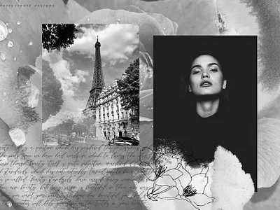 La tendresse collection branding compositions design leaves watercolor watercolour shapes