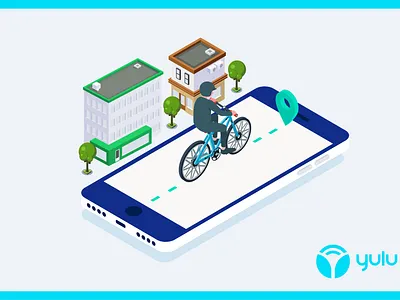 Yulu Bikes branding design graphic design illustration isometric illustration