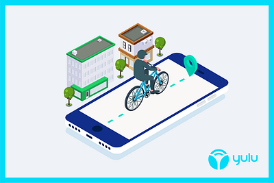 Yulu Bikes branding design graphic design illustration isometric illustration