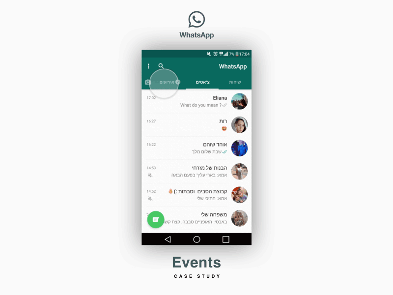 WhatsApp Events - Case Study case study principle prototype whatsapp