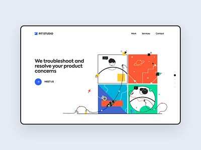 Web UI for Product design Services animation character cute design illustration interaction interface pit pitstudio ui ux vector web web design website