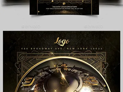 New Year Eve Flyer branding branding design christmas flyer christmas template invitation party new year flyer new year party new year template party event flyer promo party