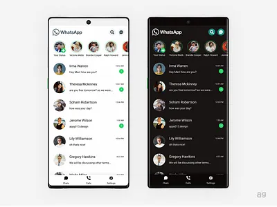 WhatsApp Redesign concept FB5 Design android android app appdesign branding design facebook fb5 mockup redesign ui userinterfacedesign virtuosoalpha whatsapp