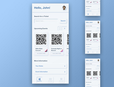 Wallet App for Tickets – Neumorphism Design 3d app design booking app dimensions event app illustration mobile design optical illusion plastic design plastic look shadows sketch ticket app tickets ui ui design ui interface wallet webdesign