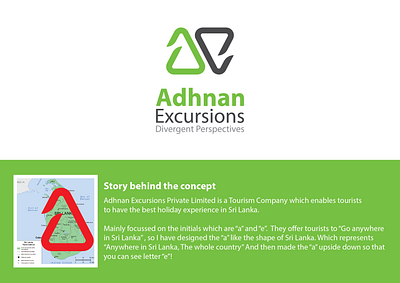 Logo Design for "Adhnan Excursions Private Limited" - Colombo company logo creative design creative logo elegant logo graphic design letter a logo letter e logo letter mark logos logo logo design meaningful minimal professional logo simple logo simple logo design travel logo