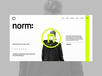 NORM: home page design fashion home design home page lime minimal neon typography ui ux web design