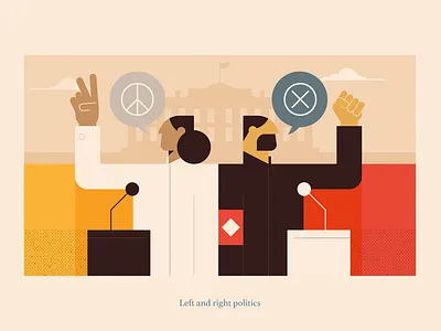 Politics activism characters design people politics poster retro