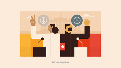 Politics activism characters design people politics poster retro