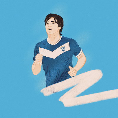 Sandro Tonali brescia design draw flat illustration football graphic design illustration illustrator procreate seriea soccer