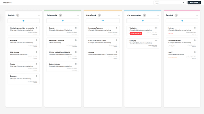 Maestro — Kanban Interface design kanban postuler postuler ui ux