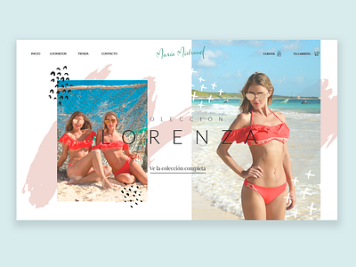 Swimsuit E-commerce - Maria Michaud collage design ecommerce illustration minimal product simple swimsuit ui ui design uiux ux website white