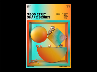 Geometric Shape Series 008 3d 3dart abstract arnold arnoldrenderer c4d c4dart cinema4d composition dailyposter designeveryday gradient graphicdesign layout poster postereveryday shapes typography