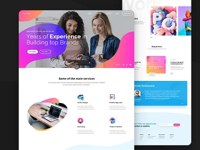 Web Design Agency agency carousel clean ui creative design header design icon liquid subscription box testimonial ui ui ux web design website
