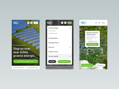 Pure Energie - Mobile design digital interactive mobile user experience user interface web webdesign