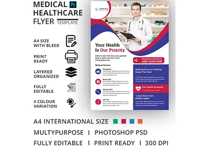 Medical Healthcare Flyer Template care clinic clinic flyer dental dental flyer dentist doctor emergency equipment fitness flyer health health care flyer healthcare flyer hospital hospital flyer leaflet medical medical flyer medical flyer template