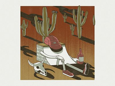 The good life desert illustration skate skateboarding