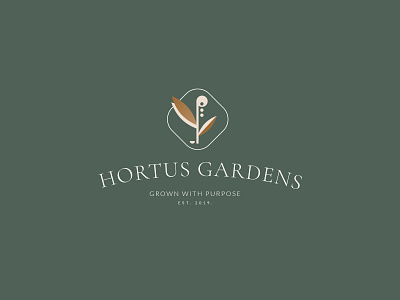 Hortus Gardens - Natural, Plant Branding branding elegant flower garden gardening gold gradients green horticulture leaf logo design minimal minimalist natural nature outdoors plants typographic typography vines