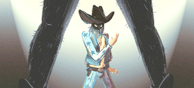 Orville Peck cowboy denim illustraion orville peck portrait western