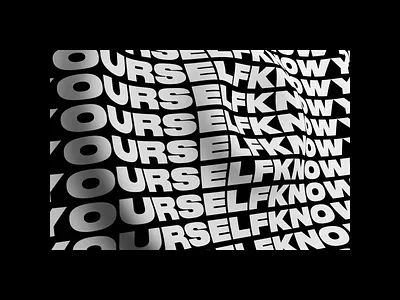 Know Yourself 3d 3d animation after effects animation blender c4d cinema4d design gif kinetictype logo motion design motion graphics type animation typography