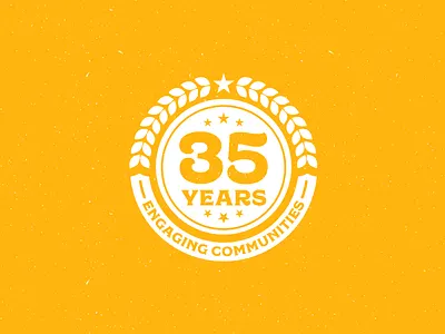 CEI 35 Years Anniversary design illustration seal stamp vector