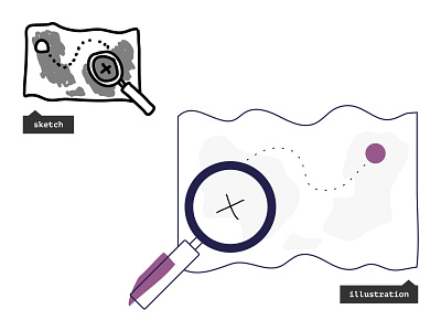 Finding the treasure illustration vector