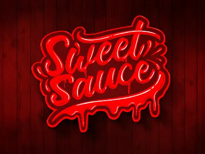 Sweet Sauce art calligraphy ketchup red sauce spicy text style typography