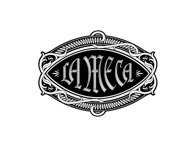 La Meca Outtake agave blackletter branding design detailed eye filigree handlettering lettering logo logotype mexico mezcal ojo ornament type typography