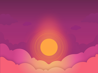 High Above adobe illustrator clouds illustrator simple sunset vector vector art vector artwork