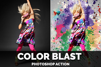 Color Blast Photoshop Action abstract action actions artwork color correction photo manipulation photoshop action wall art watercolor watercolor art