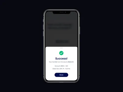Success! bank finance fintech ios iphone x product design transaction ui user inteface