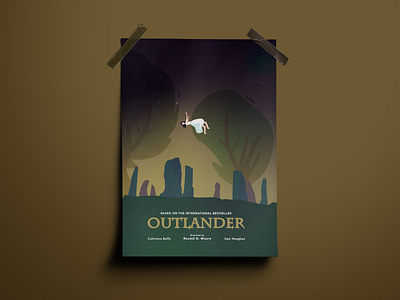 Poster #2 - Outlander claire concept design flat flat illustration gradient illustration minimalism minimalist modern outlander poster poster art scotland tv tv series vector