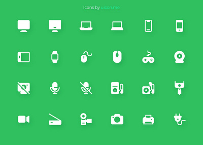 Computers & Hardware Icon Set computer design hardware icon icon design icon designs icon set iconography icons icons set illustration mobile ui vector