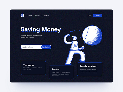 Save Money balance banking banking app budget cost credit card finance financial services fintech landing money money app money management money transfer personal banking transaction virtual card wallet webdesign website