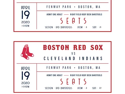 Red Sox Tickets baseball design redesign sports sports branding tickets
