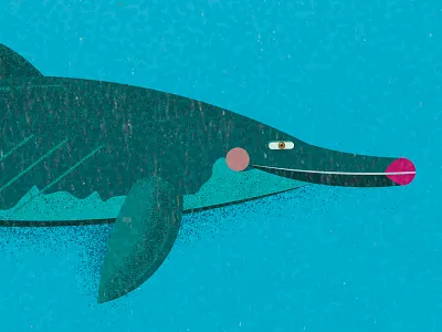 TEMNODONTOSAURUS PLATYODON animal character cretaceous design dinosaur drawing graphic illustration prehistory