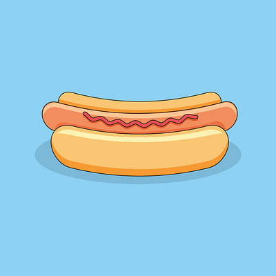 Hot dog fast food fastfood flat flat illustration food food illustration hot dog hotdog hotdogs illustration sausage street food vector vector illustration