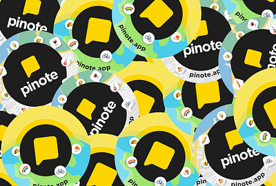 Pinote Stickers brand emoji logo map pin